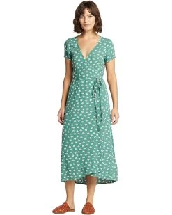 Billabong Women's Wrap Front Midi Length Dress