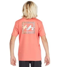 Billabong Boys' Crayon Wave Short Sleeve Surf Shirt (Big Kid) -Billabong 7244915245224 coral 3a