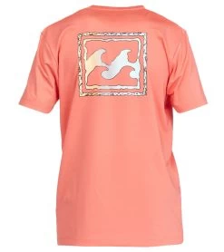 Billabong Boys' Crayon Wave Short Sleeve Surf Shirt (Big Kid) -Billabong 7244915245224 coral 5a