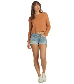 Billabong Women's Pick Me Up Top -Billabong 7316759806120 toffee 4a
