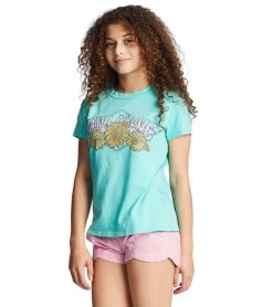 Billabong Girls' Heritage Sunflower Short Sleeve Tee (Little Kid, Big Kid) -Billabong 7641129025704 lightlagoon 3a